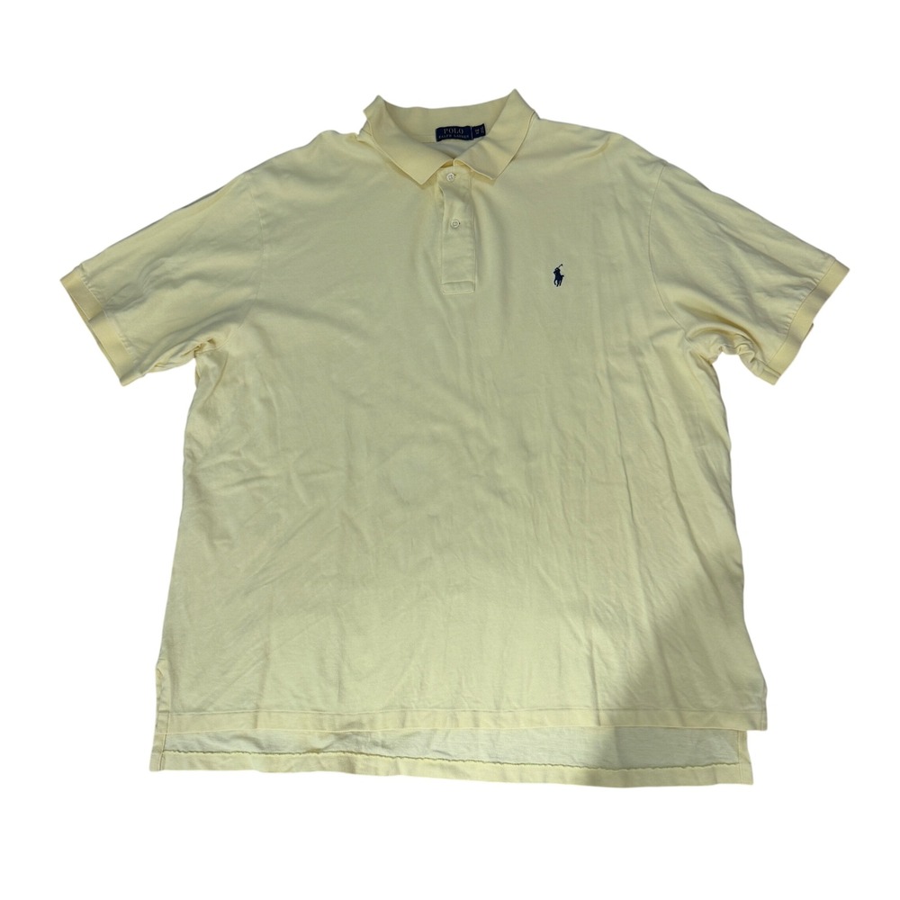Polo Ralph Lauren Polo Shirt Mens 3XB Big Pique Yellow Casual Preppy